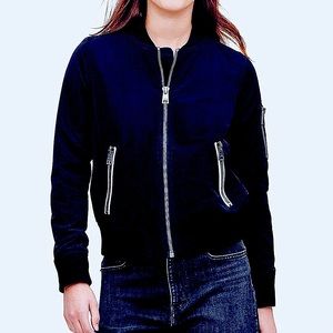 Levi’s Black Bomber Jacket silver zippers Excellent condition sz Small worn 1X